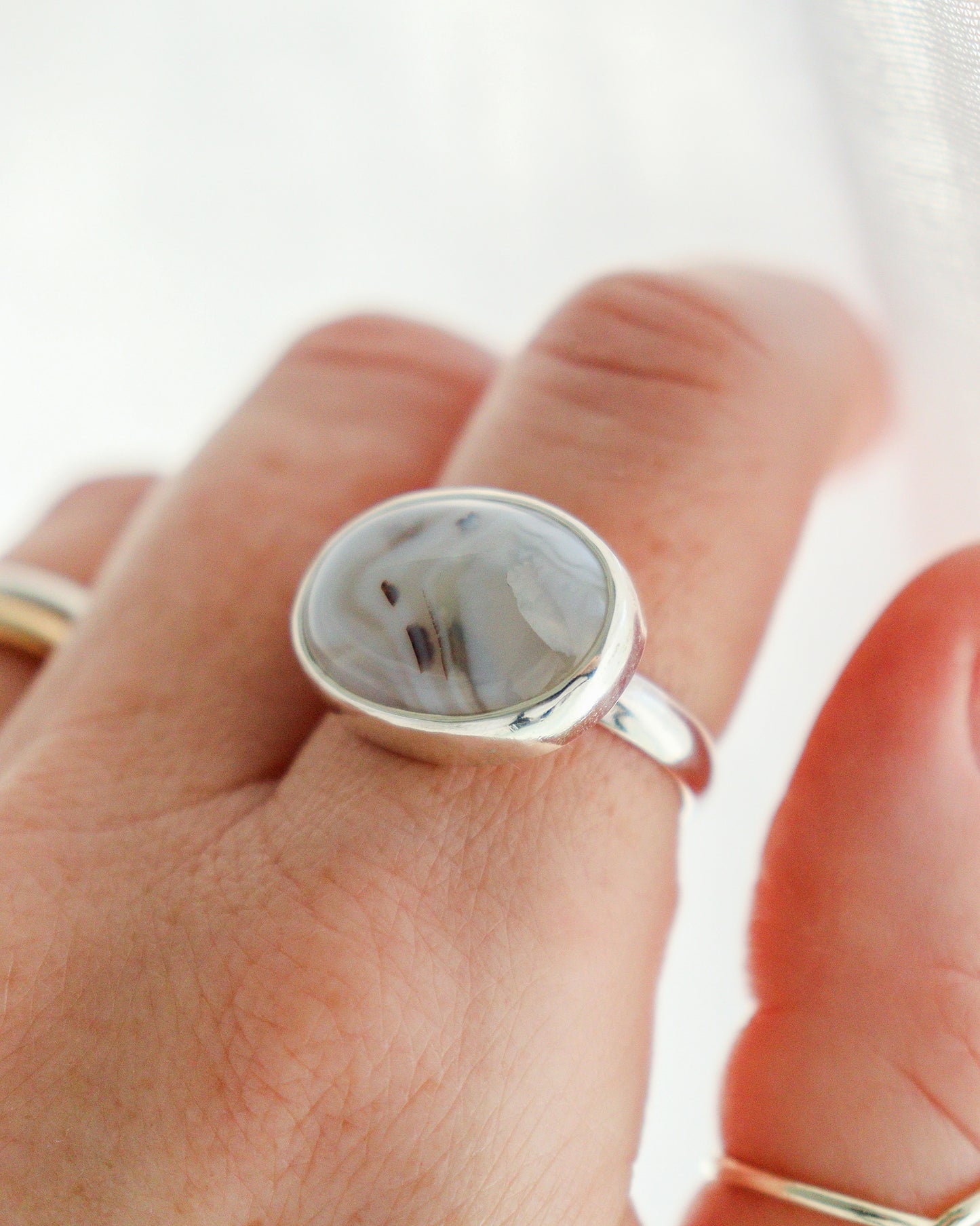 Anillo SAND | Ágata blanca