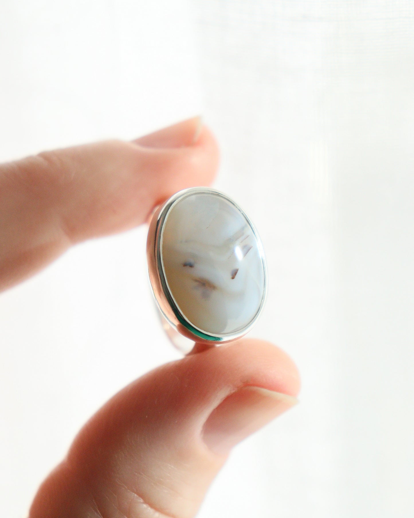 Anillo SAND | Ágata blanca