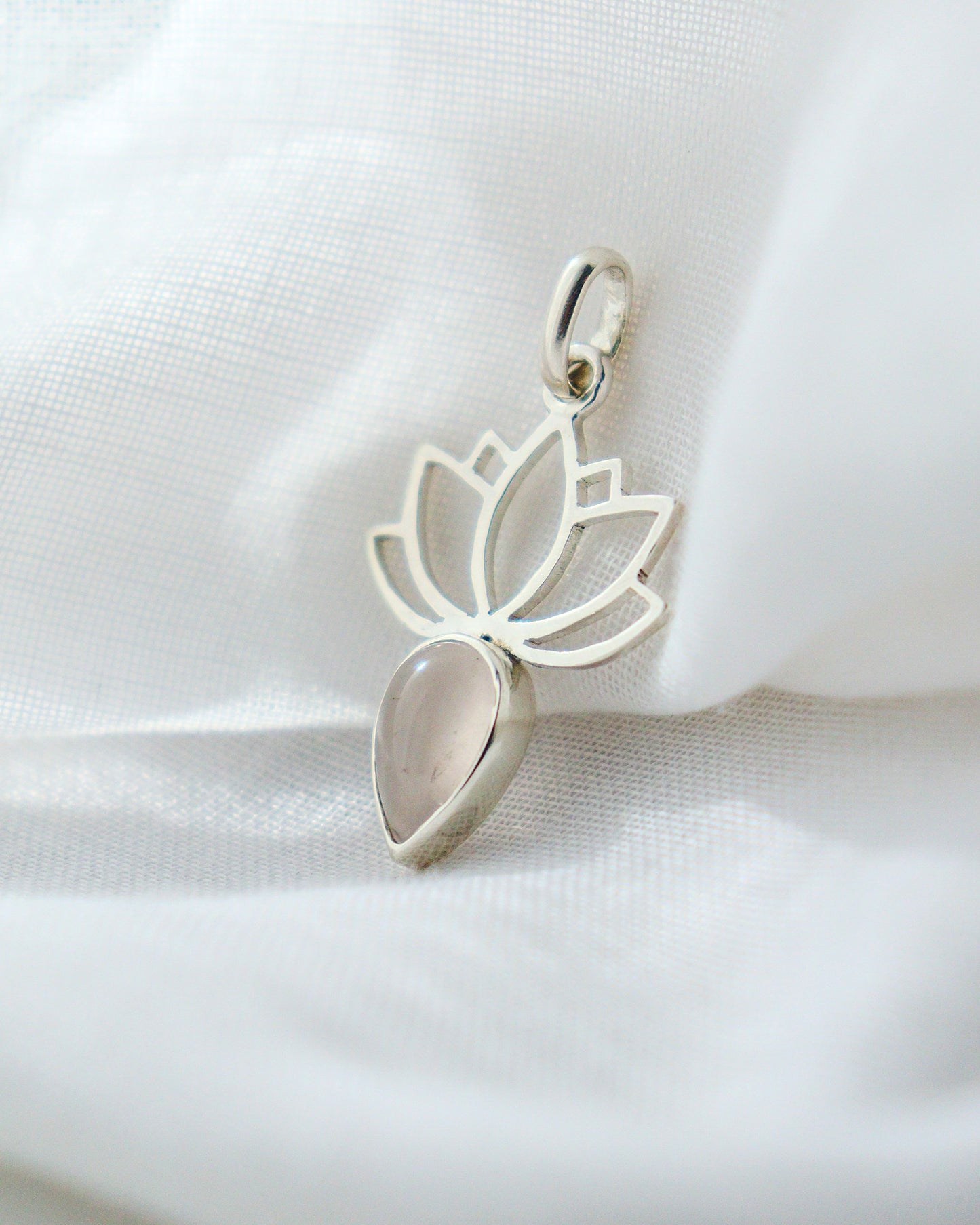 Colgante FLOR DE LOTO | Cuarzo rosa