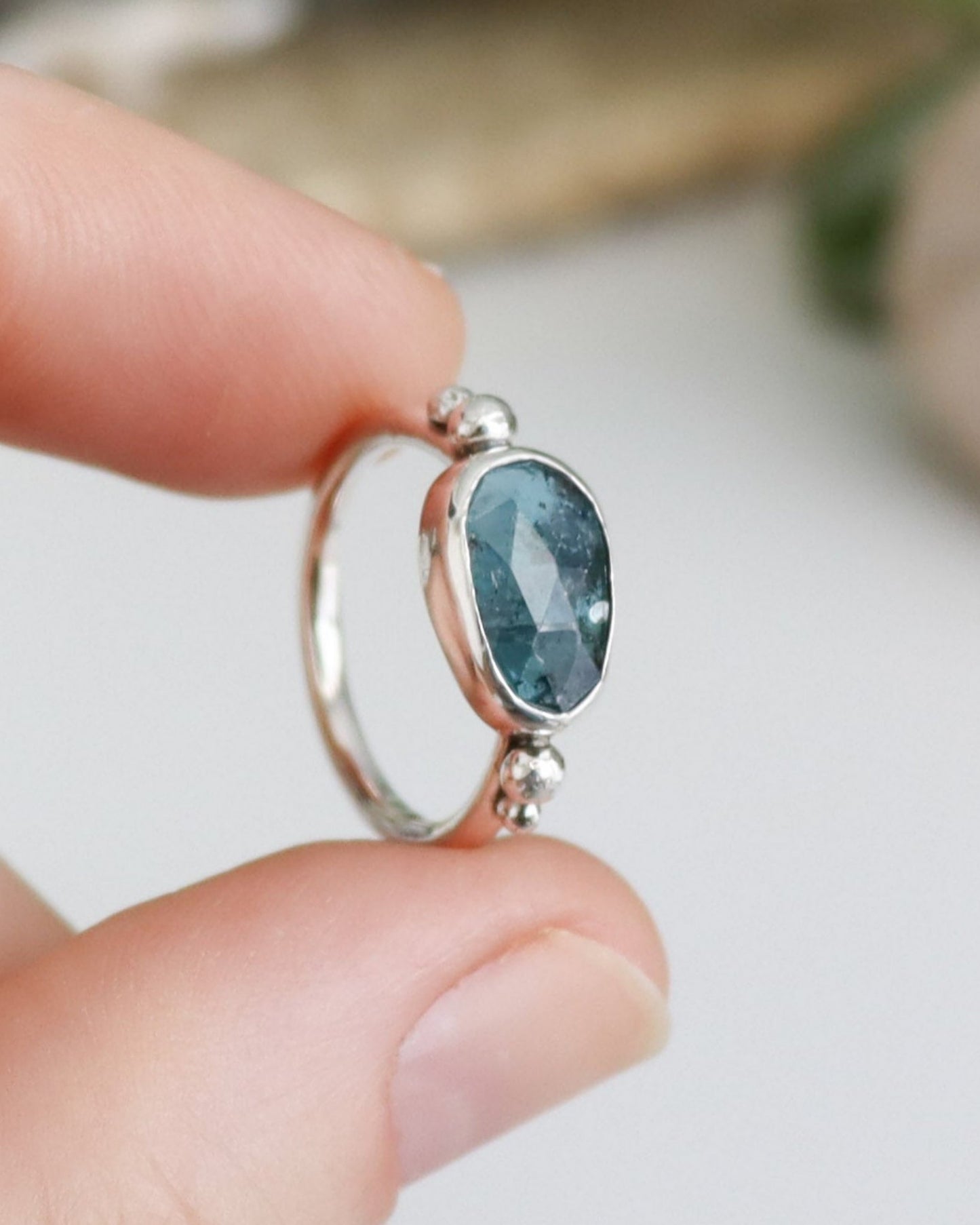 Anillo AQUA | Cianita musgo