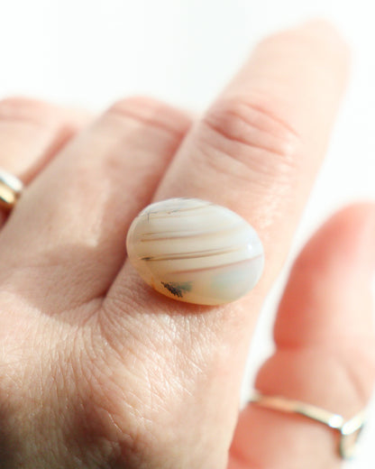 Anillo SAND | Ágata blanca