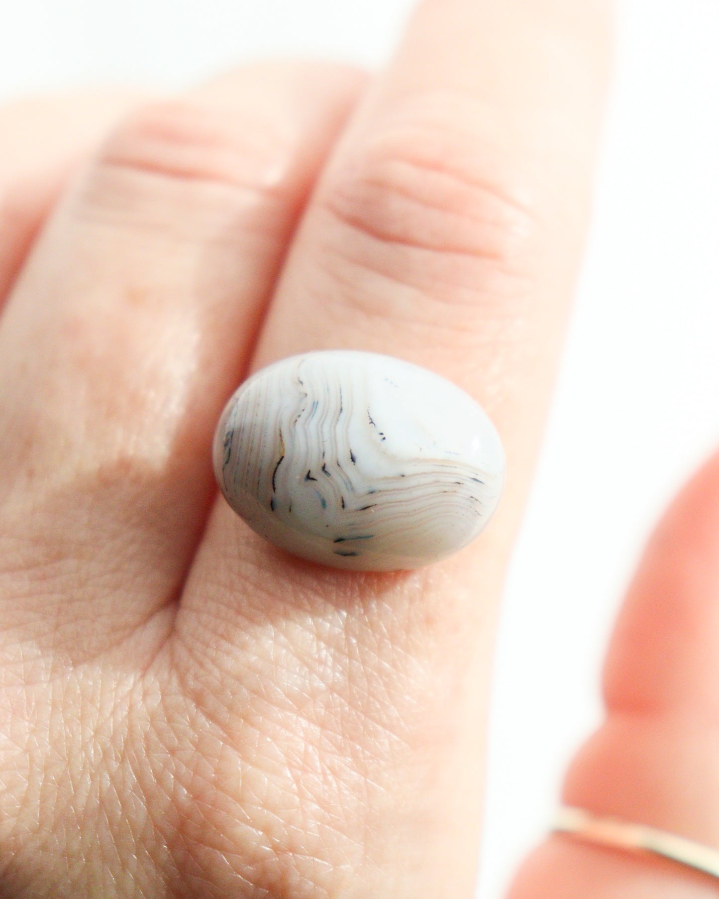 Anillo SAND | Ágata blanca