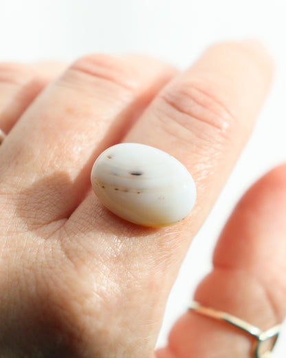 Anillo SAND | Ágata blanca
