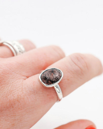 Anillo CUARZO TURMALINADO
