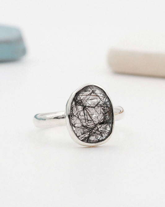 Anillo CUARZO TURMALINADO