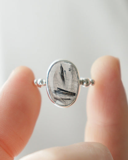 Anillo AQUA | Cuarzo con turmalina
